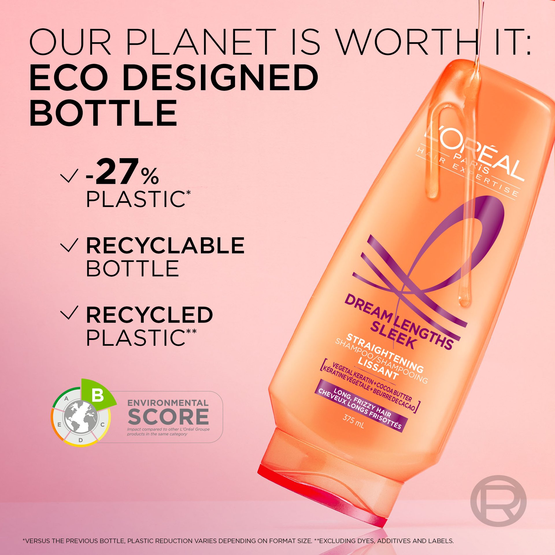 the new dream lenghts sleek bottle is eco-designed